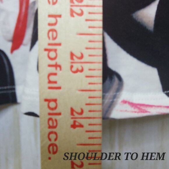 Karl Lagerfeld Paris Women's XS Graphic Puff Sleeve T-Shirt Red & Black Scribble - Picture 9 of 10